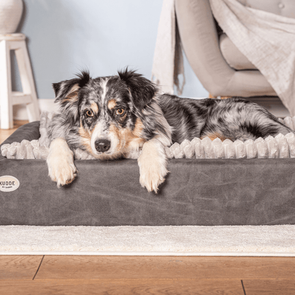 SEO. Hundebett KUDDE veganes Wildleder - dark grey Linkreich