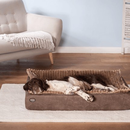 SEO. Hundebett KUDDE veganes Wildleder - cacao Linkreich