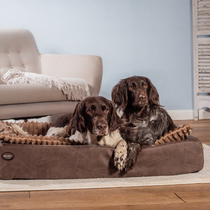 SEO. Hundebett KUDDE veganes Wildleder - cacao Linkreich