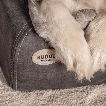 SEO. Hundebett KUDDE veganes Wildleder - dark grey Linkreich