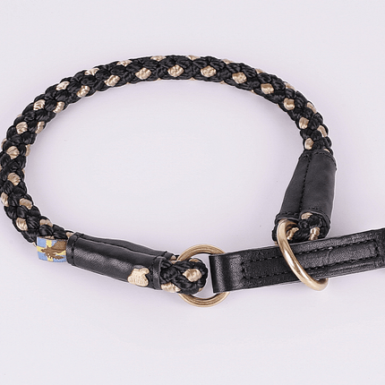 SEO. Hundehalsband OUTDOOR Rundzug - schwarz/messing Linkreich