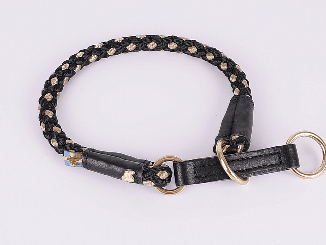 SEO. Hundehalsband OUTDOOR Rundzug - schwarz/messing Linkreich