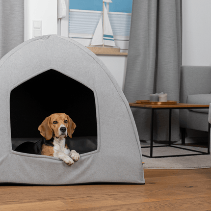 SEO. Hundehöhle zum KUDDE IGLU Hydda - grau Linkreich