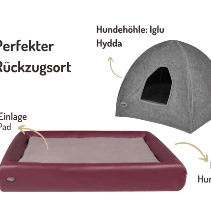SEO. Hundehöhlen - Bundle | KUDDE + Iglu Hydda - brombeer Linkreich