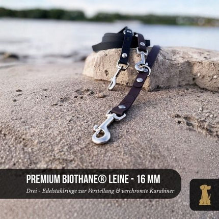 Premium Hundeleine RATZFATZ aus BioThane®/POP - Band - mit Edelstahlkomponenten - verstellbar
