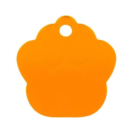 SEO. Hundemarke mit Gravur - Große Pfote - Orange Linkreich