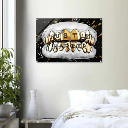 Hustle Harder - Leinwandbild Motivation (Canvas) kaufen bei Linkreich – Jetzt entdecken!