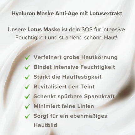 SEO. Hyaluron Maske •Anti Age• mit Lotusextrakt - Linkreich