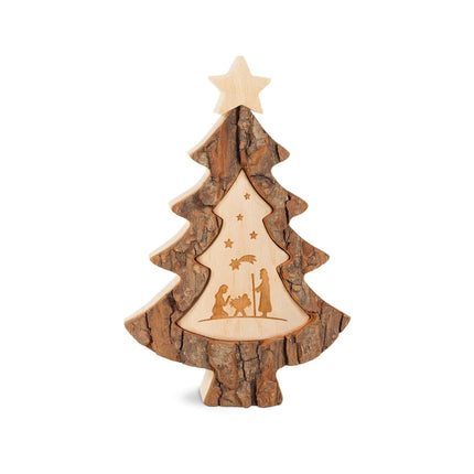 Thankgoods Weihnachtsbaum mit Lasermotiv Krippe