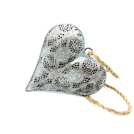 Thankgoods Metallherz „Marrakech" mit Jutefaden Farbe silber