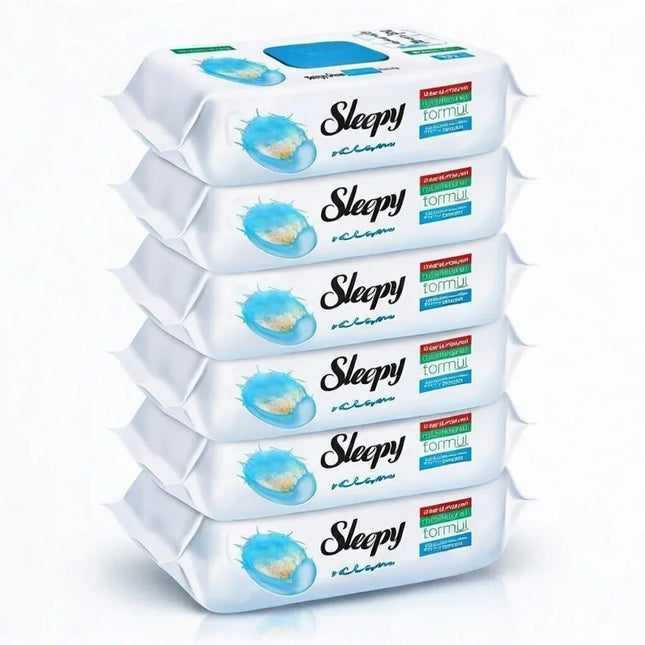 Sleepy Easy Clean Oberflächen-Reinigungstücher – 6 x 100 Stück – Praktische Feuchttücher für Haushalt & Büro