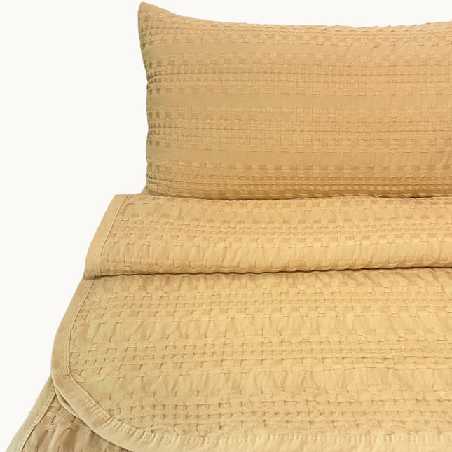 Waffelmuster Baumwolle Piqué Tagesdecke