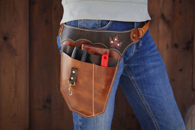 SEO. Individueller Gartenwerkzeuggürtel für die Rechte Körperseite, - Schwarz Linkreich