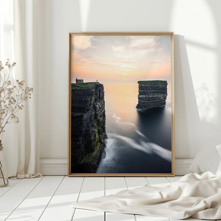 Downpatrick Head Sunset Print – Irish Coastal Wall Art