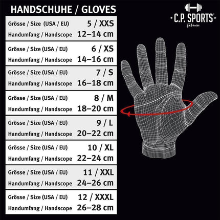 SEO. IRON HANDSCHUH / Fitness Handschuhe / Mountainbiking - C.P. SPORTS - F7 - 1 - Schwarz Linkreich
