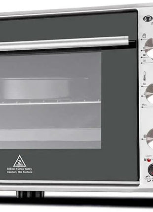 Itimat Elektrischer Backofen – 60L Kapazität, Timer, Thermostat, Inox Grau B Ware - Linkreich