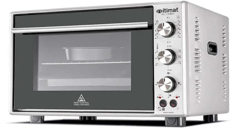 Itimat Elektrischer Backofen – 60L Kapazität, Timer, Thermostat, Inox Grau B Ware - Linkreich