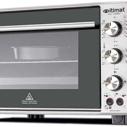Itimat Elektrischer Backofen – 60L Kapazität, Timer, Thermostat, Inox Grau (Backofen) kaufen bei Linkreich – Jetzt entdecken!
