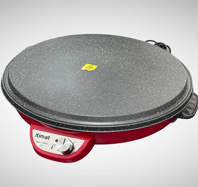 Itimat Fladenbäcker – Runde Elektro - Backplatte mit Granitbeschichtung,Rot - Linkreich