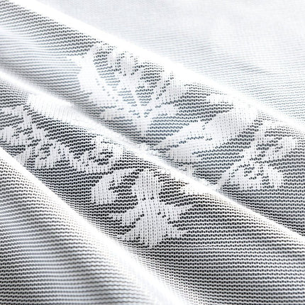 SEO. Jacquard Bogenstore Gardine »Ines«, Barock Blumenmuster Weiß Kräuselband Universalband Faltenband Store 13142 - 145x450 Linkreich