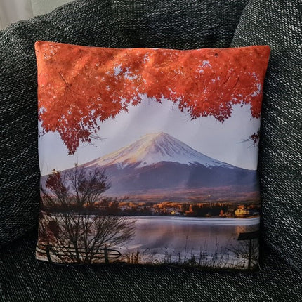 SEO. Japan Kissenbezug & Weltkulturerbe: Vulkan Fuji - 45cm x 45cm - Linkreich