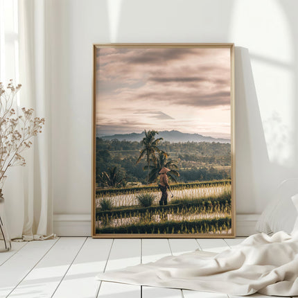 Jatiluwih Rice Fields Wall Art Print – Bali with Mount Agung View