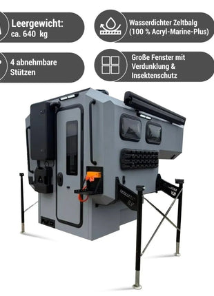 JOY Camper Gladiator Absetzkabine – wintertauglich mit Diesel-Standheizung, Duschkabine, Solaranlage & Landstrom - Linkreich