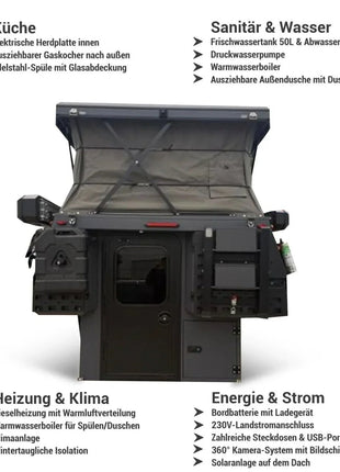 Joy Camper Outdoor Living Absetzkabine – autark, wintertauglich, Dieselheizung, Klimaanlage, Solar & 360°-Kamera - Linkreich