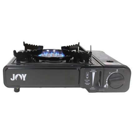 JOY Camping Gaskocher Set mit Koffer & 4 Gaskartuschen 227 g – Piezo-Zündung, Butan MSF-1a