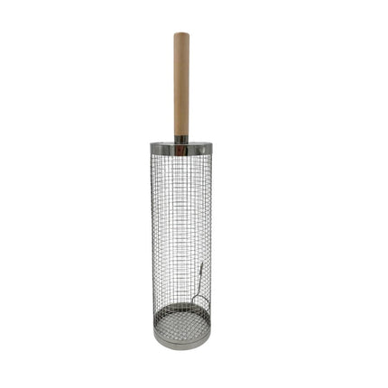 JOY Rollgrillkorb 360° – Edelstahl Grillkorb mit Holzgriff, 30 cm - Linkreich