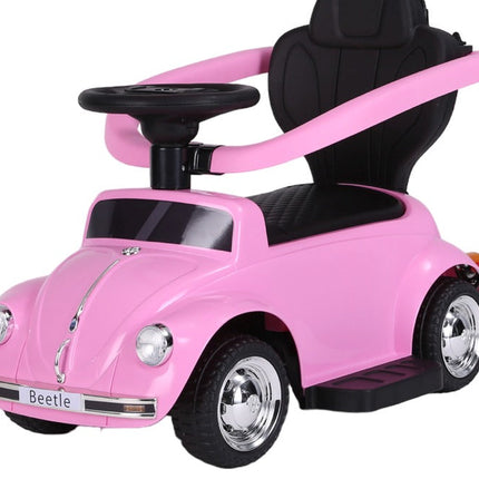 Kinder-Rutschauto Volkswagen Beetle Lizenziert inkl. Schiebestange - Sonnensegel | CMS Kinderautos