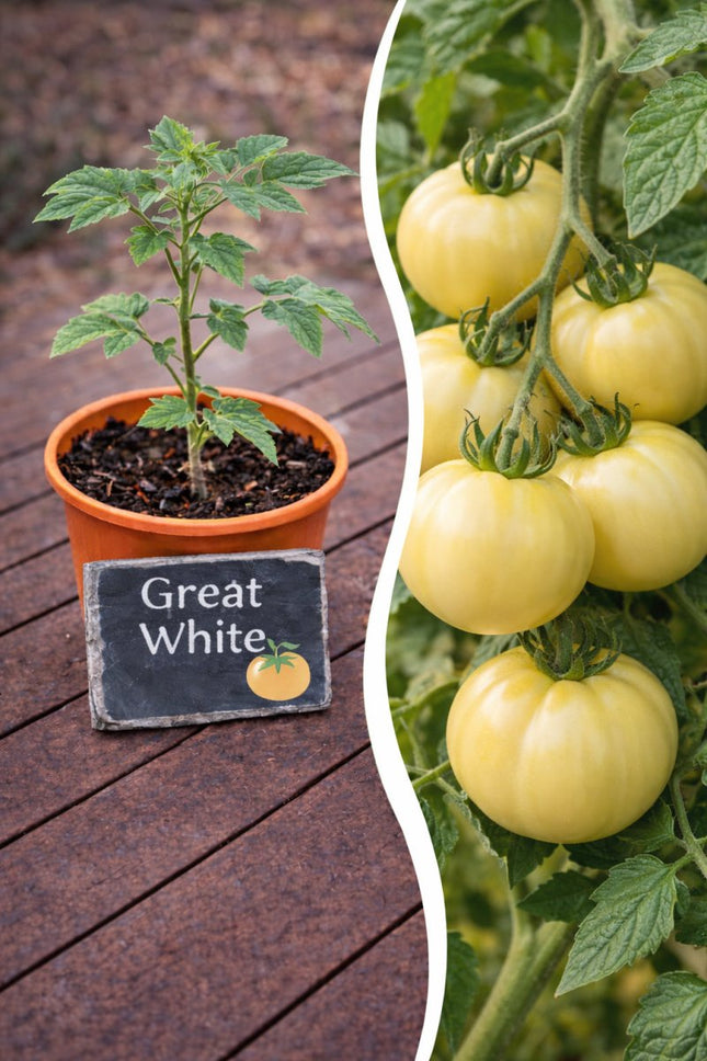 SEO. Jungpflanze Tomate - Great White - Linkreich