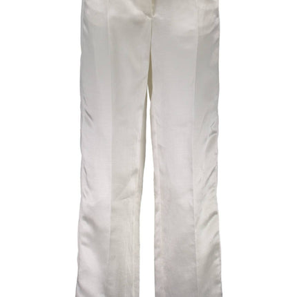 Just Cavalli Weisse Damenhose – Leinen-Viskose Hose für Damen | Italienische Qualität