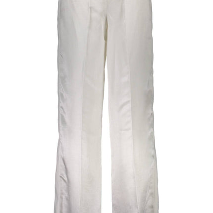 Just Cavalli Weisse Damenhose – Leinen-Viskose Hose für Damen | Italienische Qualität