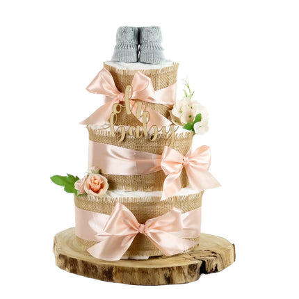 Windeltorte ALLES JUTE zur Geburt apricot