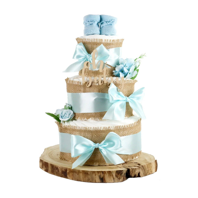 Windeltorte ALLES JUTE zur Geburt blue