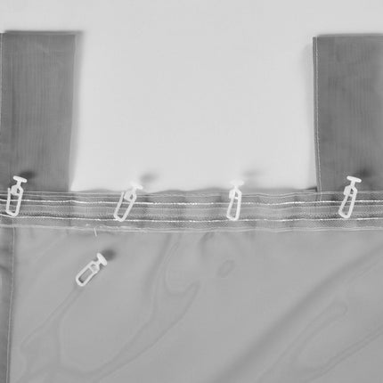 2er-Pack Gardinen Transparent Vorhang Set Wohnzimmer Voile Schlaufenschal mit Bleibandabschluß 61000CN