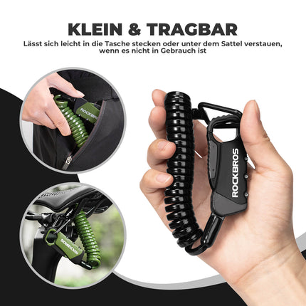 Kabelschloss Zahlenschloss Helmschloss 120cm Leicht (Fahrradschloss) kaufen bei Linkreich – Jetzt entdecken!