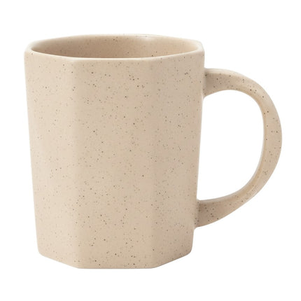 Kaffeebecher 4er-Set aus Keramik, 325 ml, achteckig, gesprenkelt in Pastellfarben, Akkaya