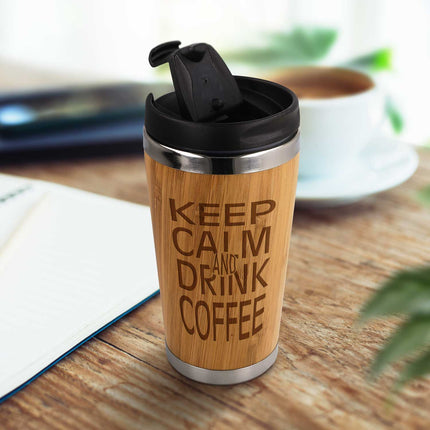 SEO. Kaffeebecher aus Bambus mit Gravur - verschiedene Motive - It's coffee o'clock Linkreich