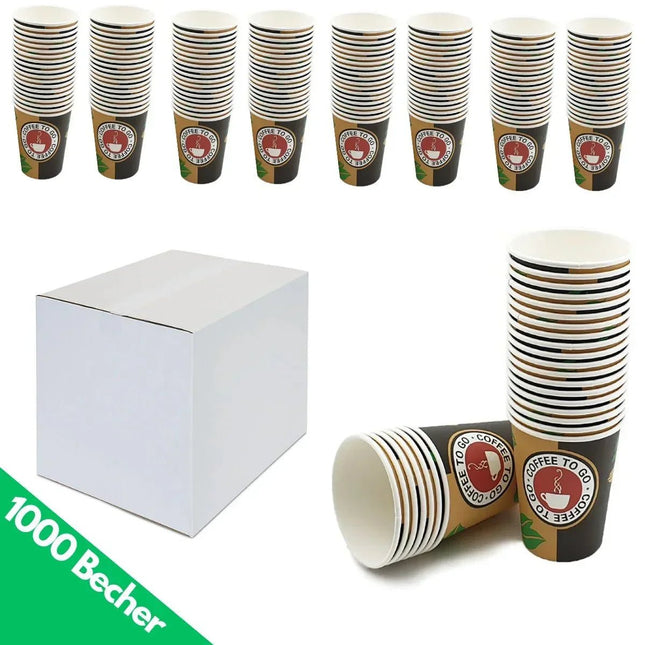 Kaffeebecher to go 200 ml 1.000 Stück für kalte & warme Getränke 8oz - Linkreich