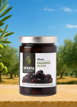 Kalamata Oliven mit Stein 340g - Sparta Gourmet Premium Qualität aus Griechenland - Linkreich