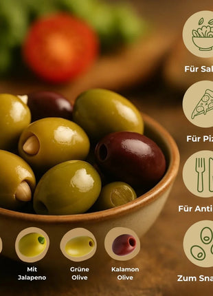 Kalamata Oliven ohne Stein 310g - Sparta Gourmet Premium Qualität aus Griechenland - Linkreich