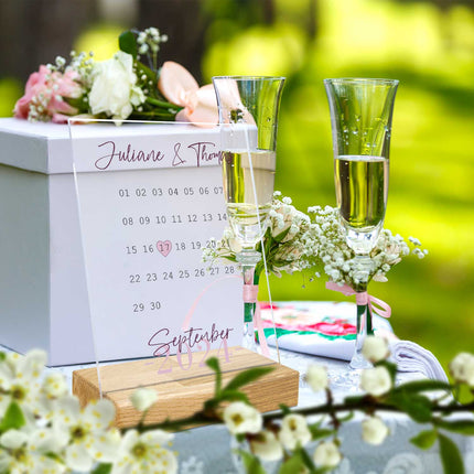 SEO. Kalender auf Acrylglas - Personalisiertes Geschenk mit Namen & Datum - Linkreich