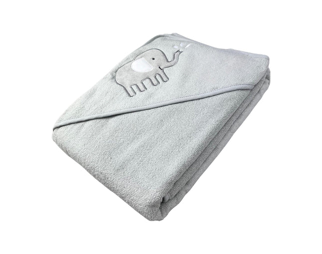 Baby Kapuzenbadetuch Elefant » Badetuch Groß 100 x 100 cm » Kleinkind Bade Handtuch mit Kapuze » 100% reine Baumwolle