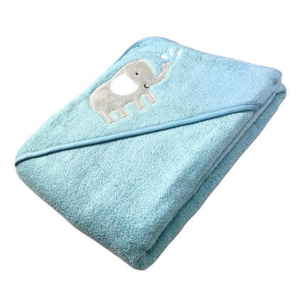 Baby Kapuzenbadetuch Elefant » Badetuch Groß 100 x 100 cm » Kleinkind Bade Handtuch mit Kapuze » 100% reine Baumwolle