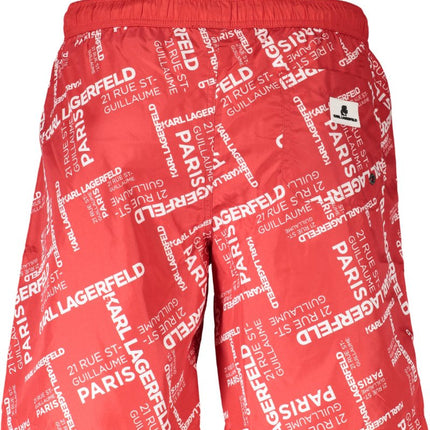 SEO. KARL LAGERFELD BEACHWEAR Badeanzug Herren Unterteil Rot – Long Beach Boxer mit Tasche - Rot Linkreich