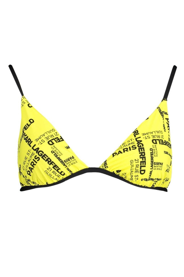SEO. Karl Lagerfeld Beachwear Badeanzug - Oberteil Damen Gelb – Triangle - Modell mit Schnürsenkeln - Gelb Linkreich