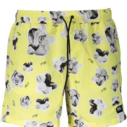 SEO. KARL LAGERFELD BEACHWEAR Badeanzughose Herren Gelb – Medium Swim Boxer mit Tasche - Gelb Linkreich