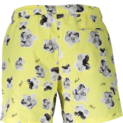 SEO. KARL LAGERFELD BEACHWEAR Badeanzughose Herren Gelb – Medium Swim Boxer mit Tasche - Gelb Linkreich